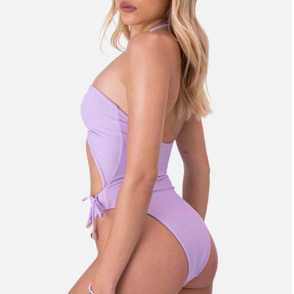 Purple Seashell-Cutout Swimsuit - Picture 3 of 3